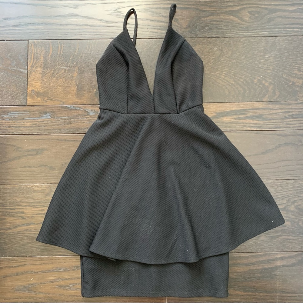 Lulu Black Skater Skirt Mini Dress